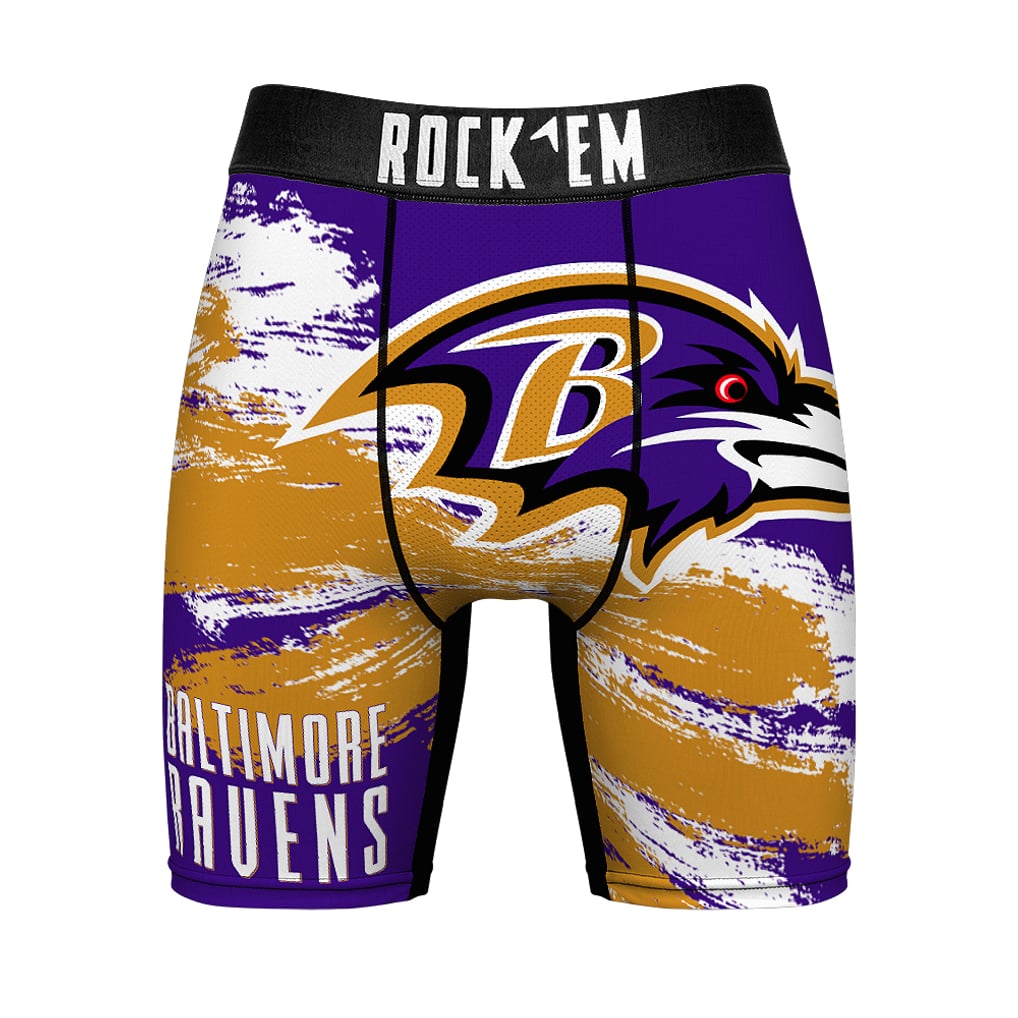  Baltimore Ravens Rock Em Socks Gridiron Classic Paint Boxer Briefs