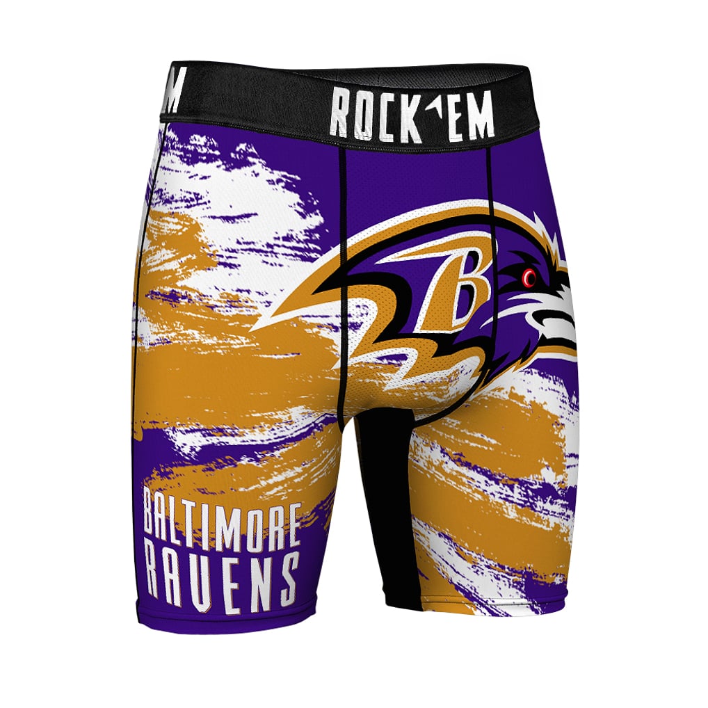  Baltimore Ravens Rock Em Socks Gridiron Classic Paint Boxer Briefs