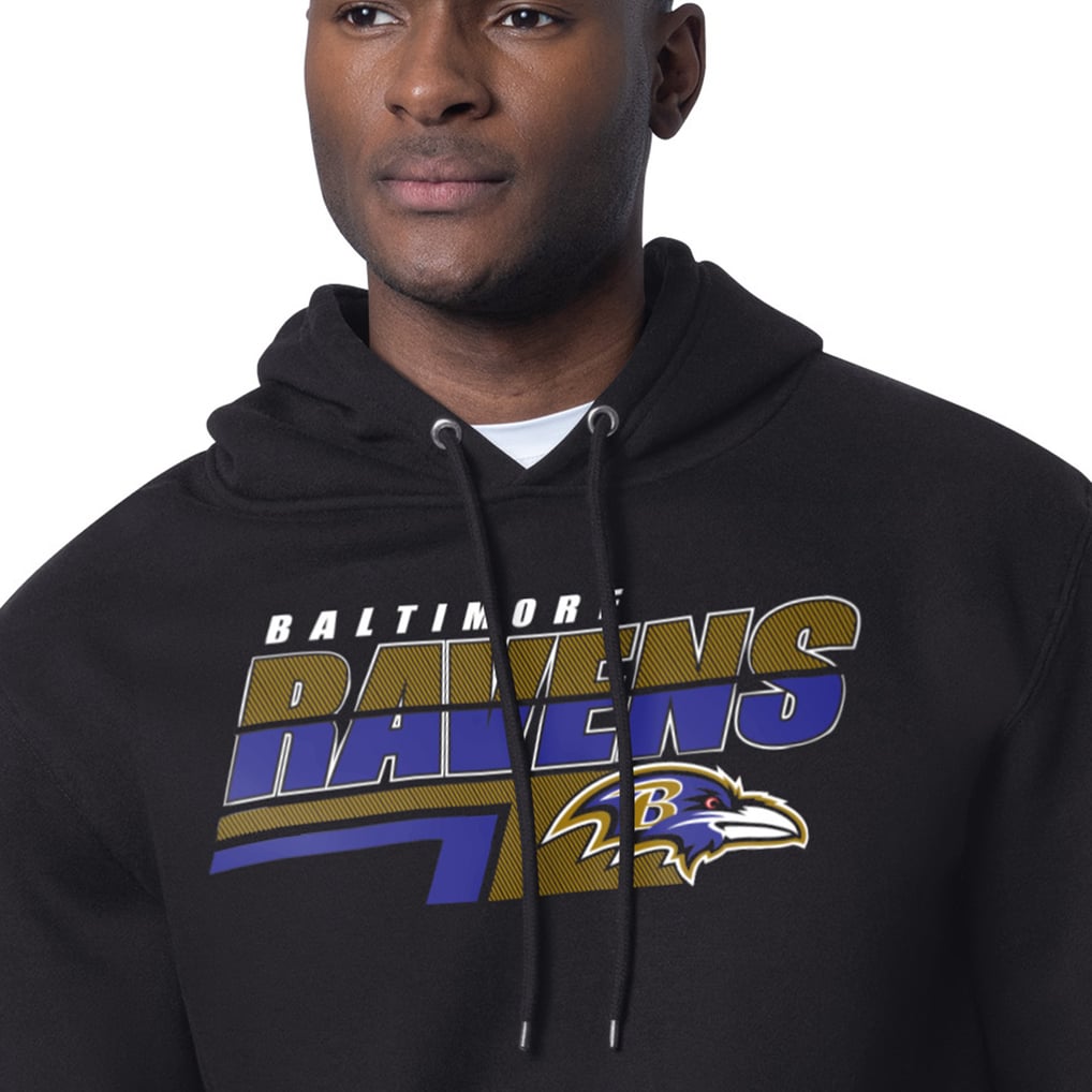 Baltimore Ravens Starter Logo Push Graphic Hoodie - Black
