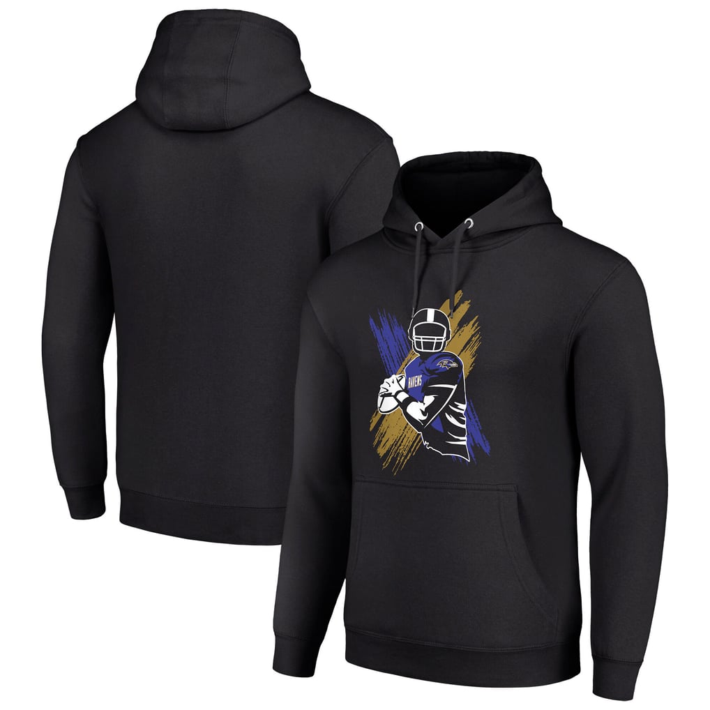 Baltimore Ravens Starter Player X Fleece Pullover Hoodie - Black
