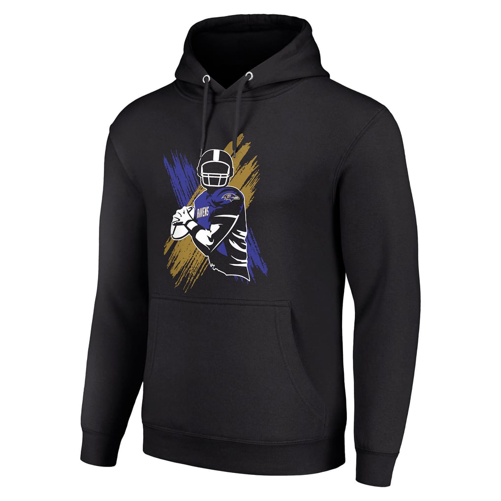 Baltimore Ravens Starter Player X Fleece Pullover Hoodie - Black