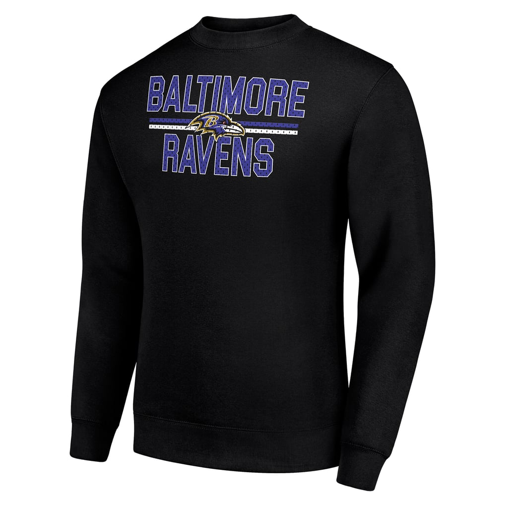 Baltimore Ravens Starter Team Mesh Print Graphic Pullover Sweatshirt - Black