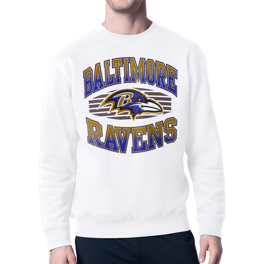 Baltimore Ravens Starter Team Grit Graphic Fleece Pullover Sweatshirt - White