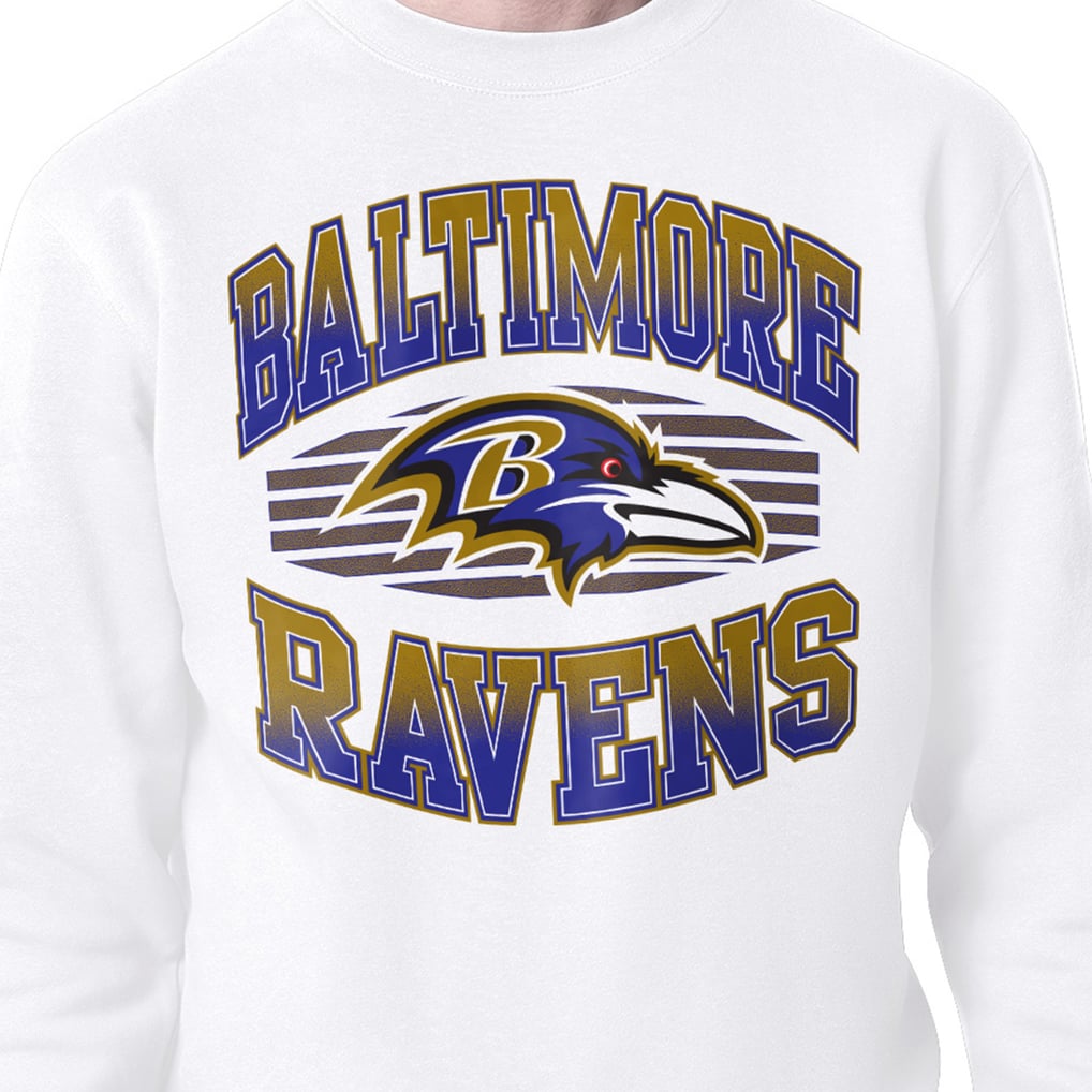 Baltimore Ravens Starter Team Grit Graphic Fleece Pullover Sweatshirt - White