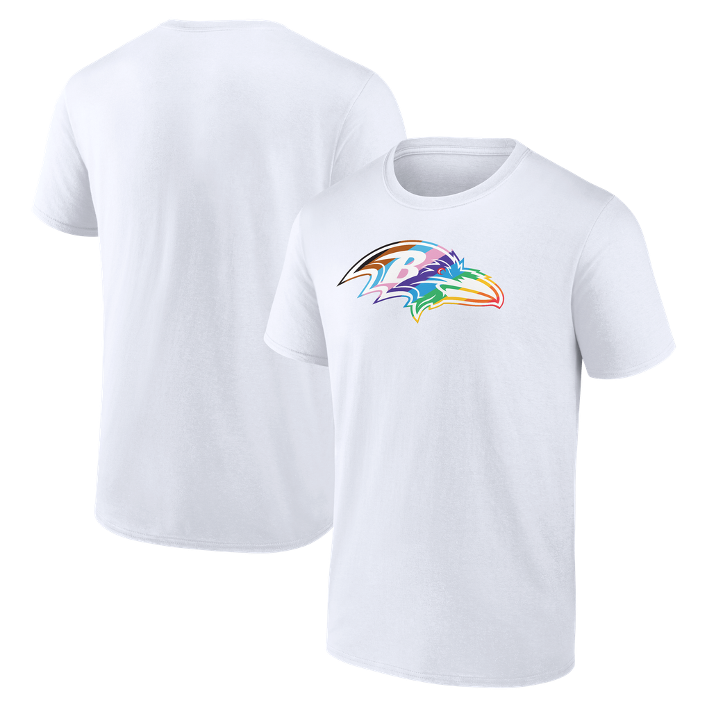Baltimore Ravens Logo Pride T-Shirt - White