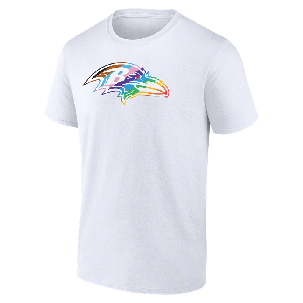 Baltimore Ravens Logo Pride T-Shirt - White