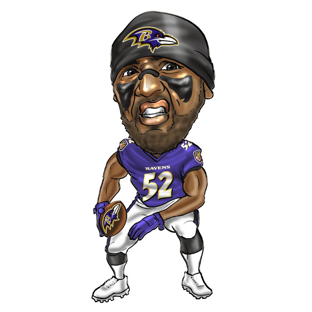 Ray Lewis Baltimore Ravens Metal Caricature Wall Art