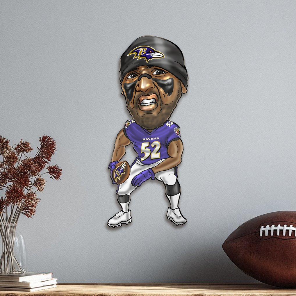 Ray Lewis Baltimore Ravens Metal Caricature Wall Art