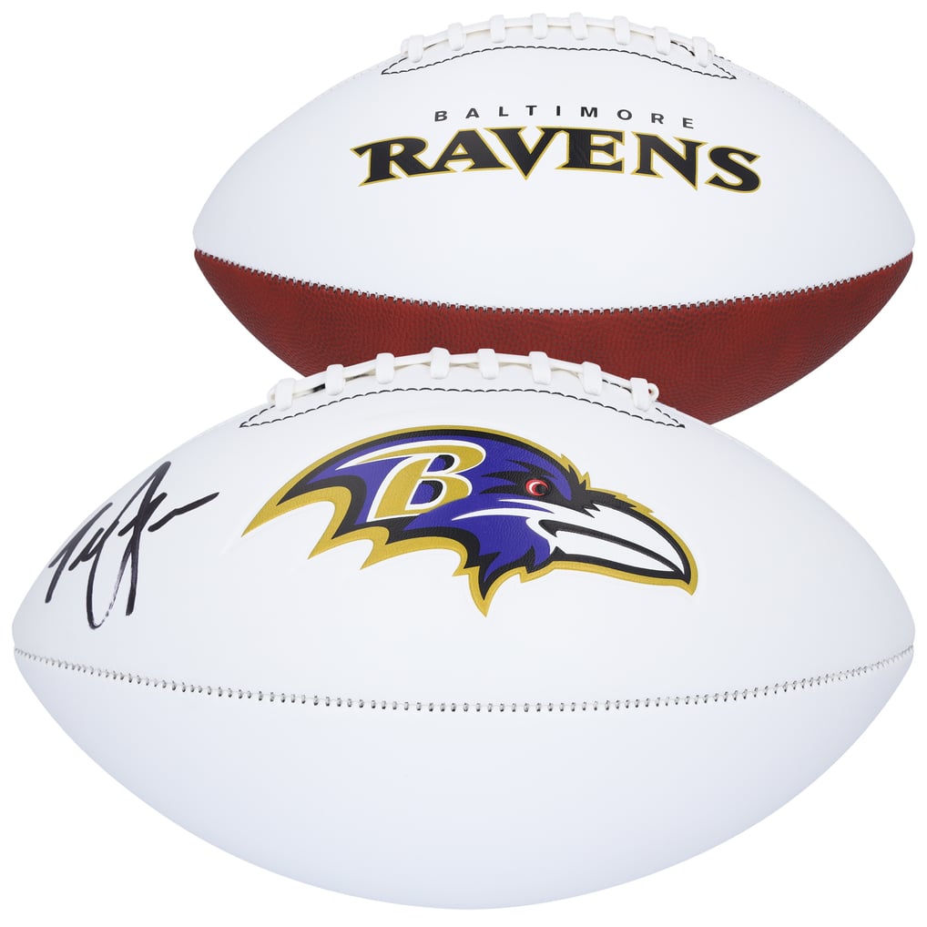 Terrell Suggs Baltimore Ravens Autographed Fanatics Authentic Franklin White Panel Football 