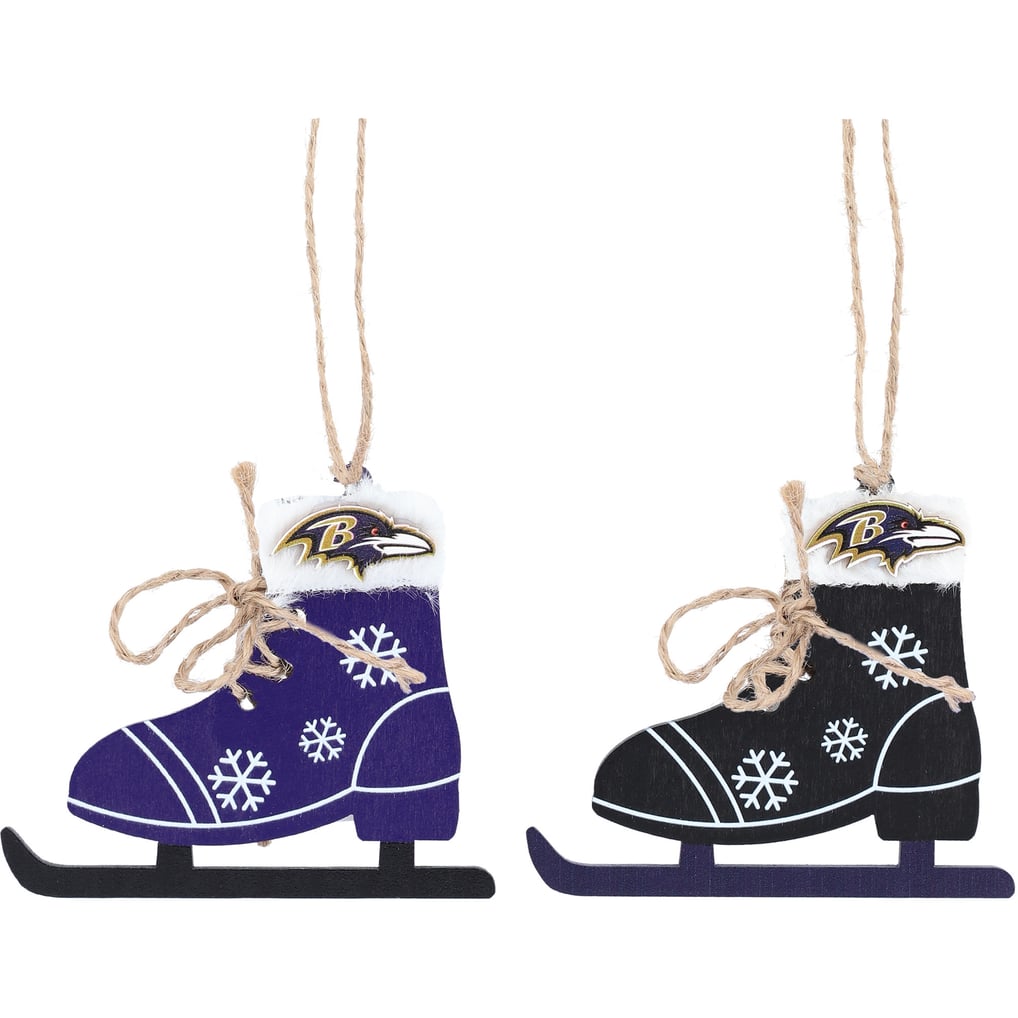 Baltimore Ravens The Memory Company Two-Pack Ice Skate Ornament Set