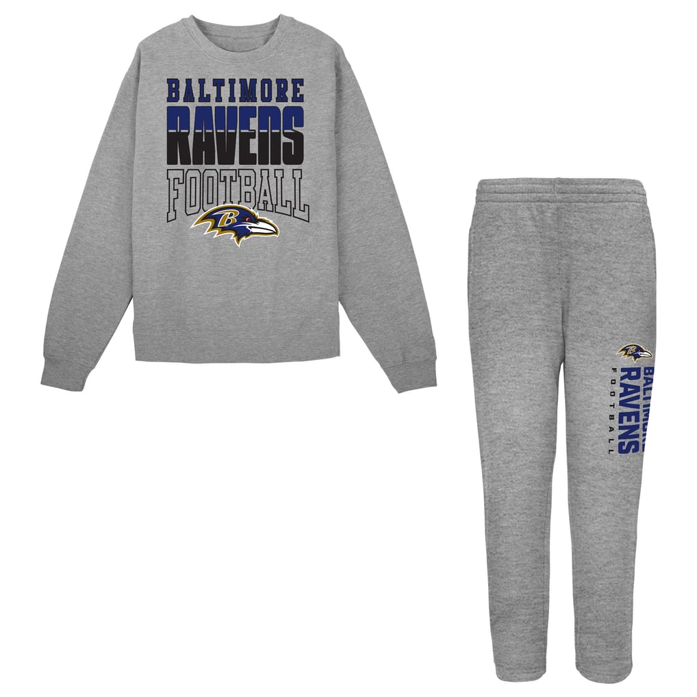  Baltimore Ravens Outerstuff Toddler Crewneck Sweatshirt & Pants Set - Heather Gray