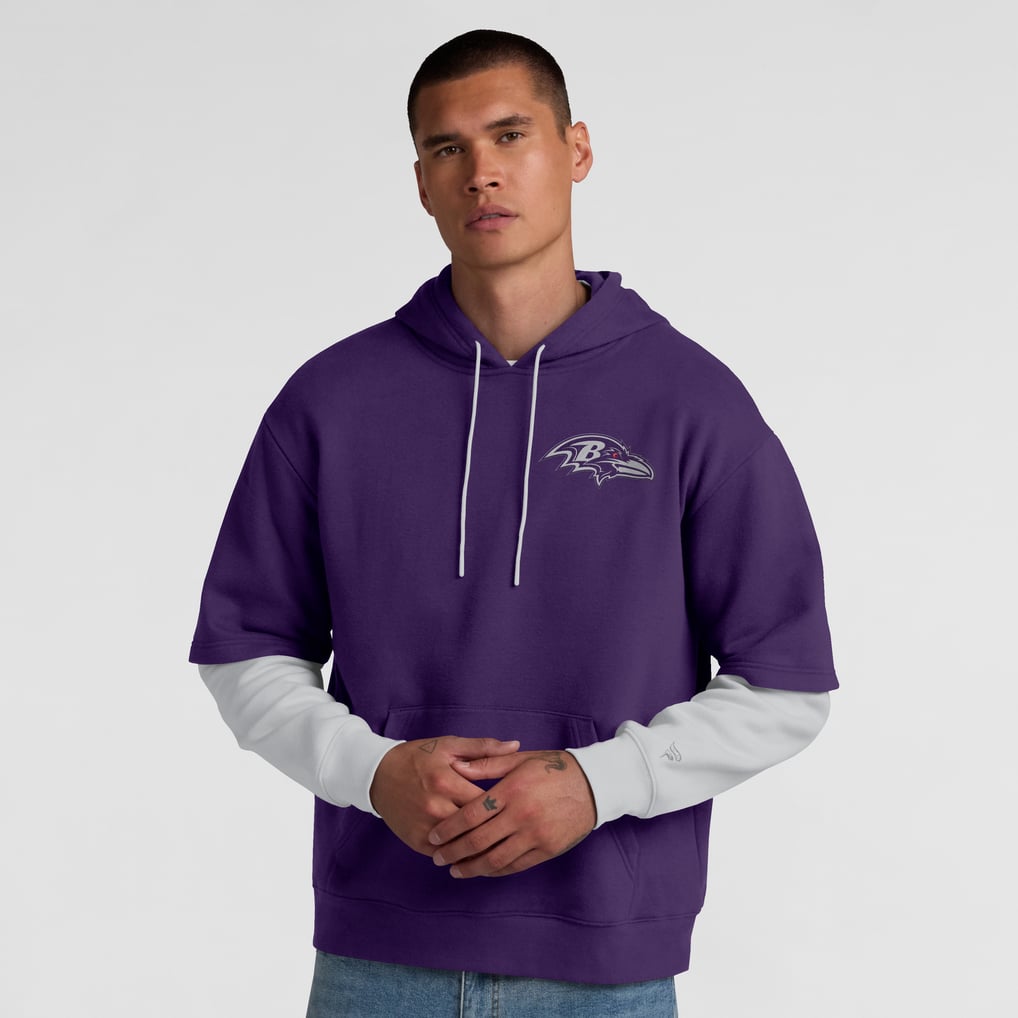 Baltimore Ravens Fanatics Unisex  Sleek Elements Pullover Hoodie - Purple
