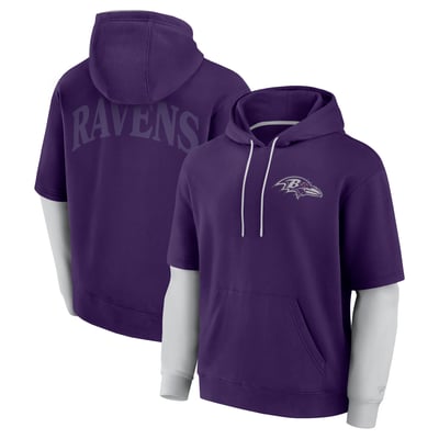  Baltimore Ravens Fanatics Unisex  Sleek Elements Pullover Hoodie - Purple