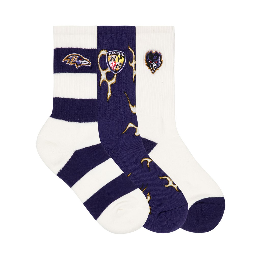 Baltimore Ravens Golf Wang Unisex Three-Pack Tube Sock Set