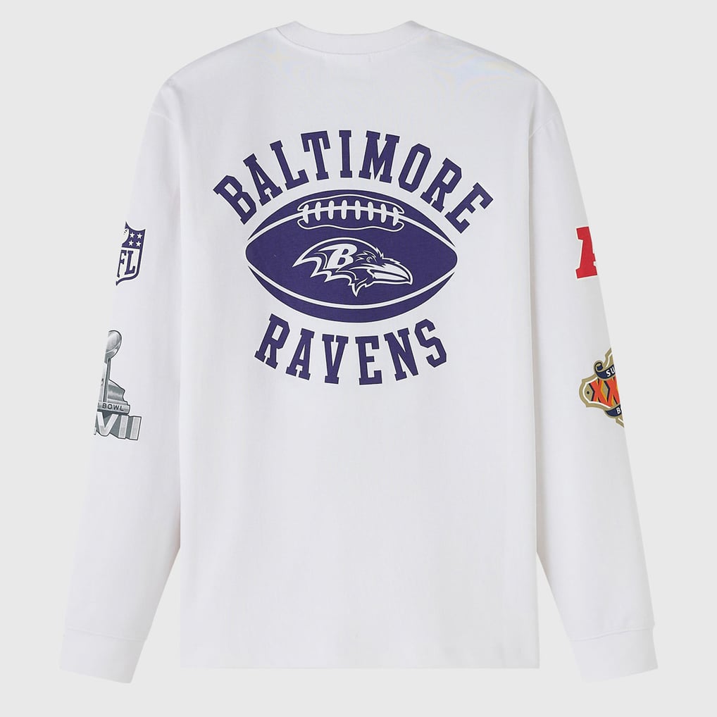 Baltimore Ravens OVO x NFL Unisex Long Sleeve T-Shirt - White