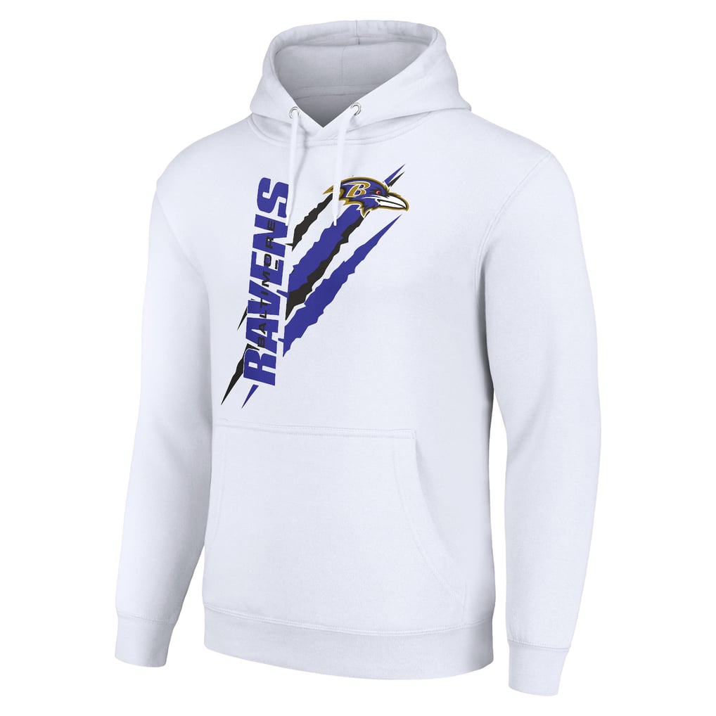 Baltimore Ravens Starter Unisex Color Scratch Fleece Pullover Hoodie - White