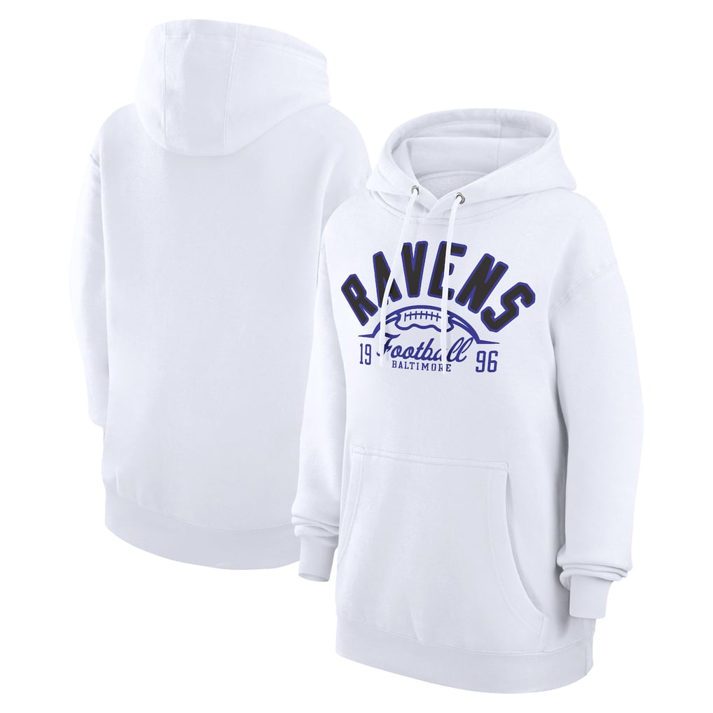 Baltimore Ravens Starter Unisex Half Ball Team Fleece Pullover Hoodie - White
