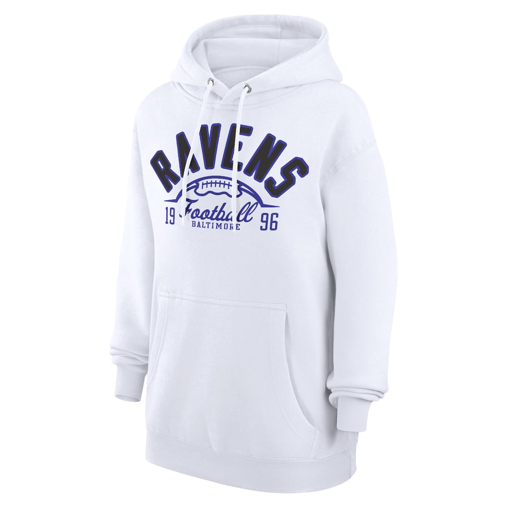 Baltimore Ravens Starter Unisex Half Ball Team Fleece Pullover Hoodie - White