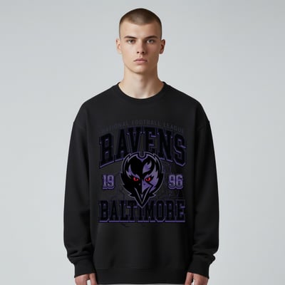  Baltimore Ravens The Wild Collective Unisex Front Facing Fleece Sweatshirt - Black