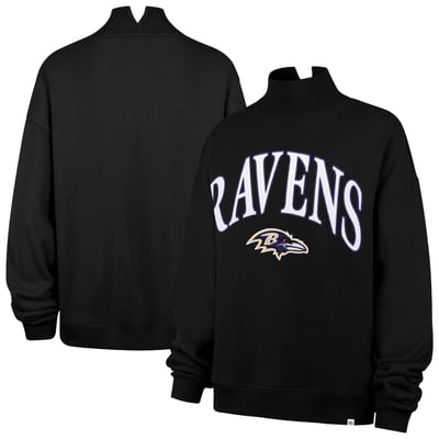 Baltimore Ravens '47 Women's Oversized Vantage Mock Neck Sweatshirt - Black