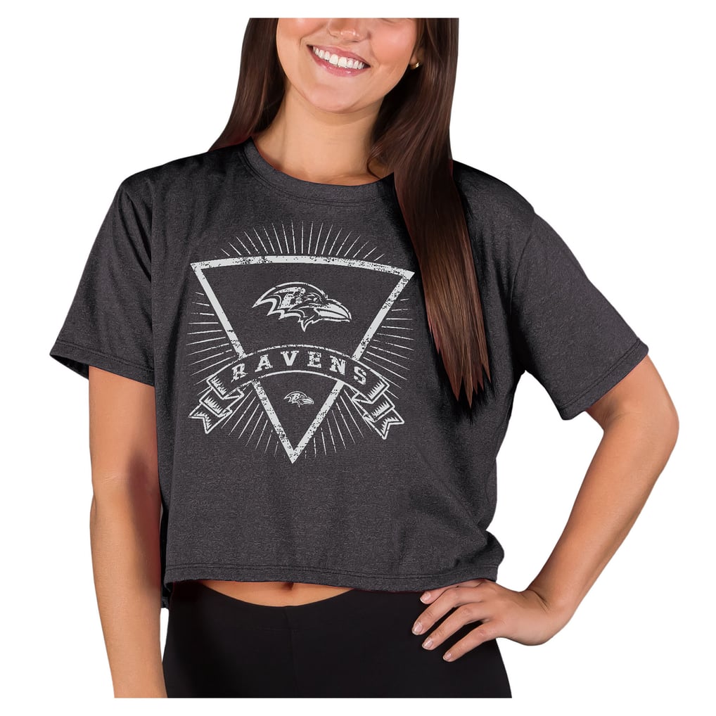 Baltimore Ravens Concepts Sport Women's Quest Knit Crop Top - Charcoal