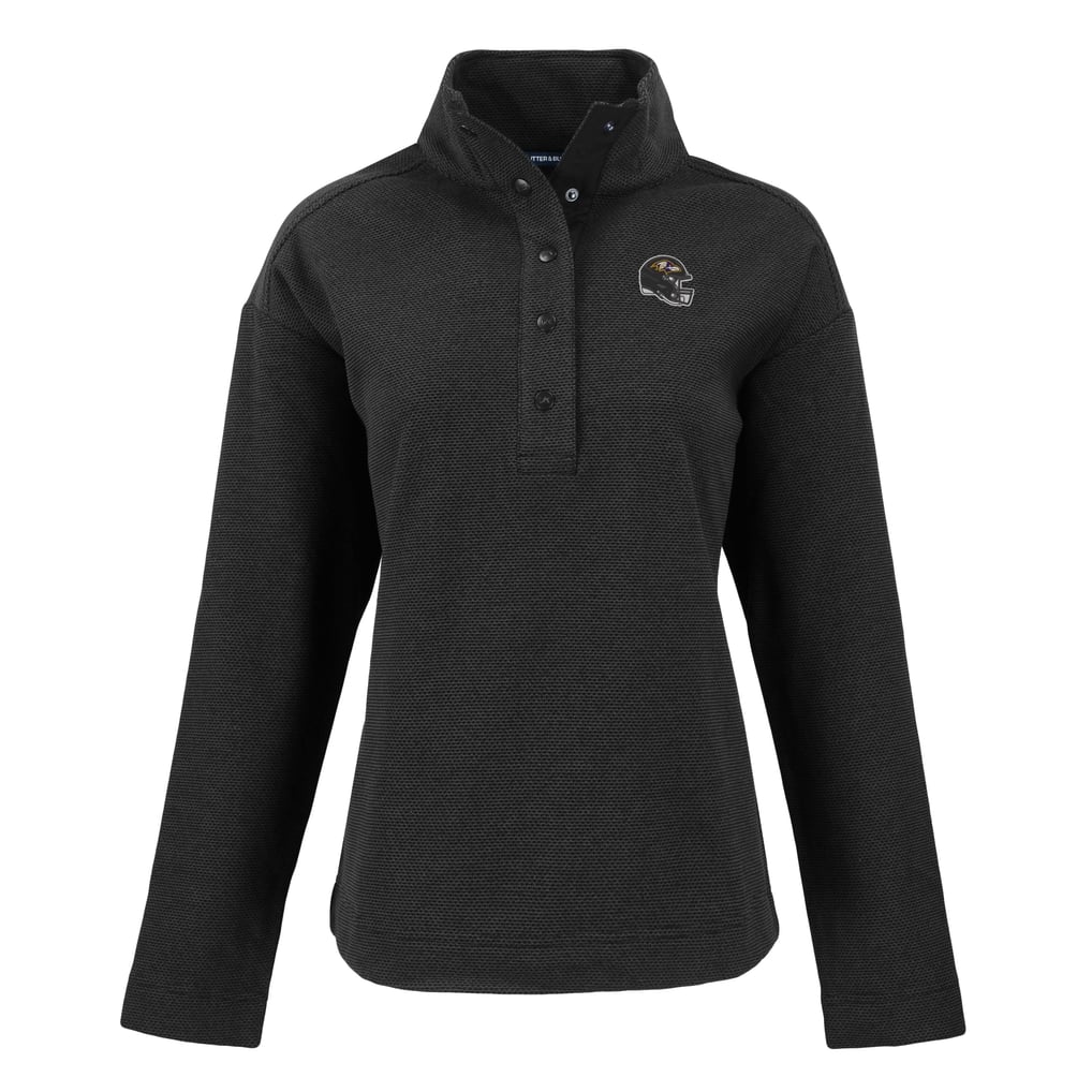  Baltimore Ravens Cutter & Buck Women's Hunts Point Eco Half-Snap Sweatshirt - Black