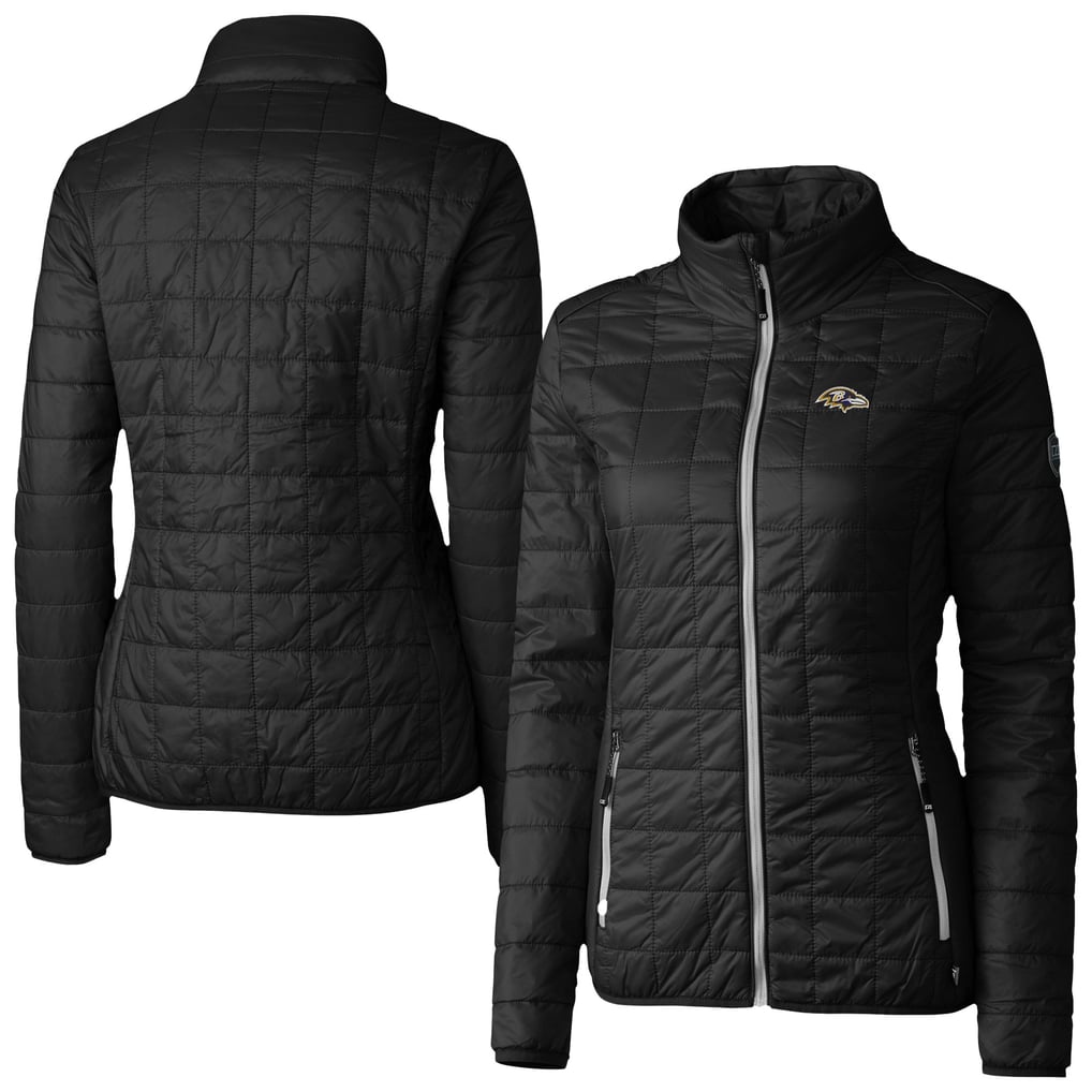 Baltimore Ravens Cutter & Buck Women's Rainier PrimaLoft Eco Insulated Full-Zip Puffer Jacket - Black