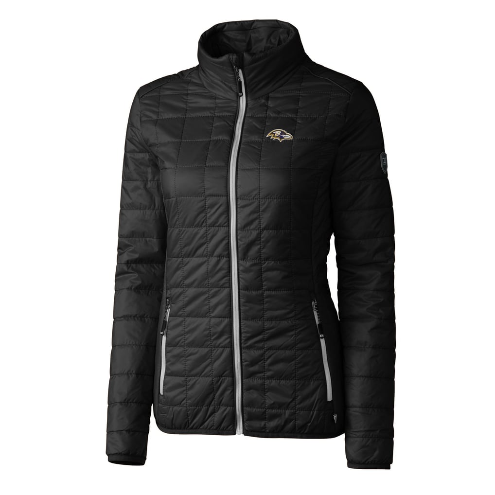 Baltimore Ravens Cutter & Buck Women's Rainier PrimaLoft Eco Insulated Full-Zip Puffer Jacket - Black