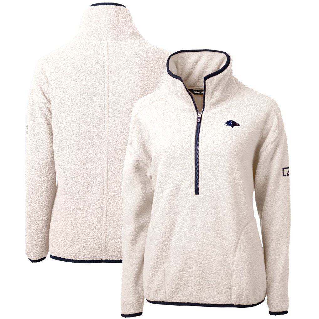Baltimore Ravens Cutter & Buck Women's Americana Cascade Eco Sherpa Fleece Half-Zip Pullover Jacket - Cream