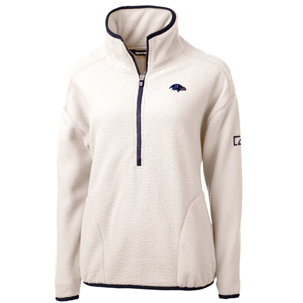 Baltimore Ravens Cutter & Buck Women's Americana Cascade Eco Sherpa Fleece Half-Zip Pullover Jacket - Cream