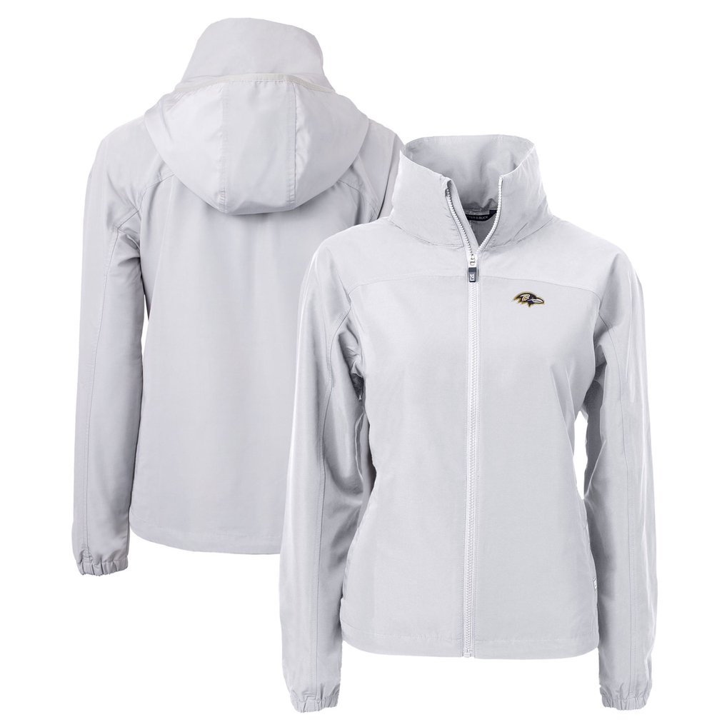 Baltimore Ravens Cutter & Buck Women's Charter Eco Recycled Full-Zip Jacket - Gray
