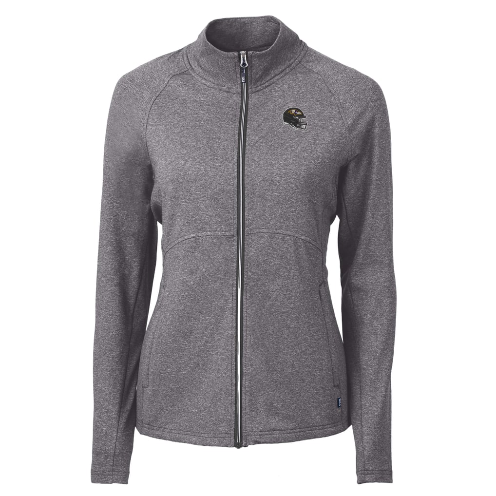 Baltimore Ravens Cutter & Buck Women's Adapt Eco Knit Heather Full-Zip Jacket - Heather Black