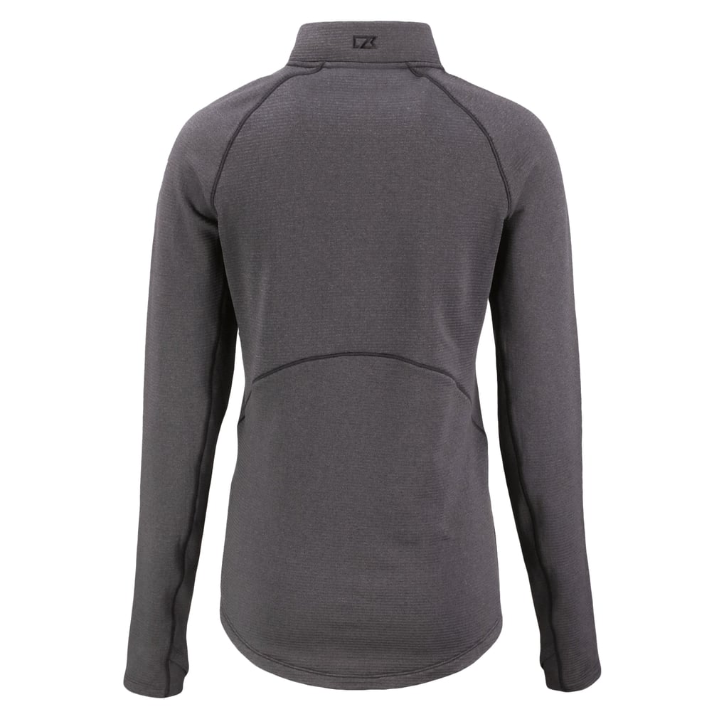 Baltimore Ravens Cutter & Buck Women's  Peshastin Eco Fleece Recycled Tri-Blend Raglan Half-Zip Jacket - Heather Black