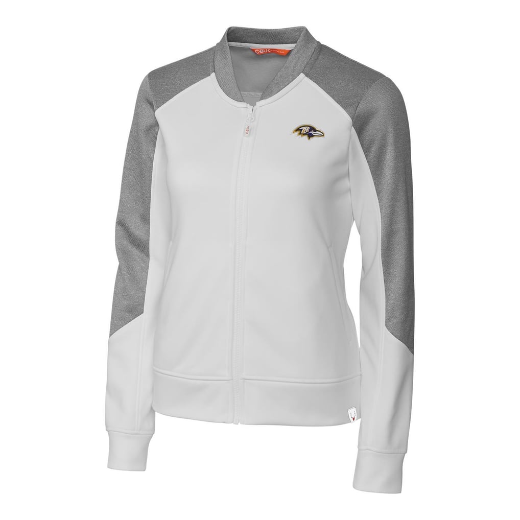 Baltimore Ravens Cutter & Buck Women's Pop Fly Full-Zip Jacket - White