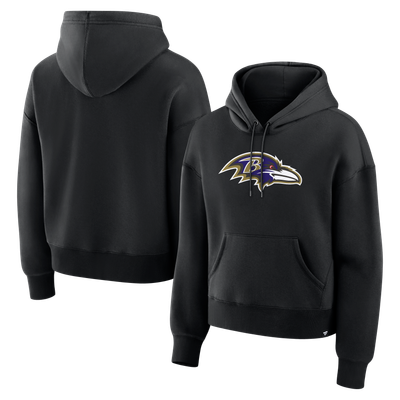 Baltimore Ravens Fanatics Women's Relaxed High Hip Essential Legacy Hoodie - Black