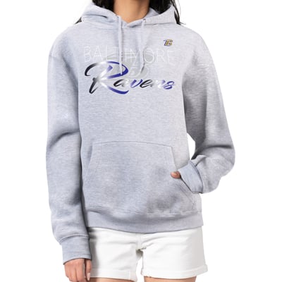 Baltimore Ravens G-III 4Her by Carl Banks Women's Shadow Logo Fleece Pullover Hoodie - Gray