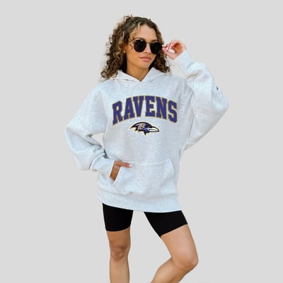  Baltimore Ravens Gameday Couture Women's Fan Edition Premium Weight Hoodie - Ash