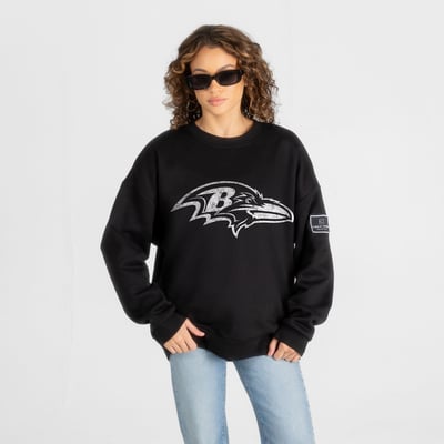Baltimore Ravens Gameday Couture Women's Bold Move Black Label Premium Drop Shoulder Sweatshirt - Black