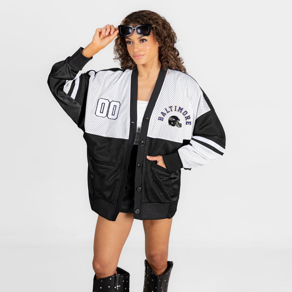 Baltimore Ravens Gameday Couture Women's  MVP Era Satin Button-Down Cardigan - Black