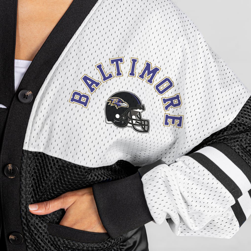 Baltimore Ravens Gameday Couture Women's  MVP Era Satin Button-Down Cardigan - Black