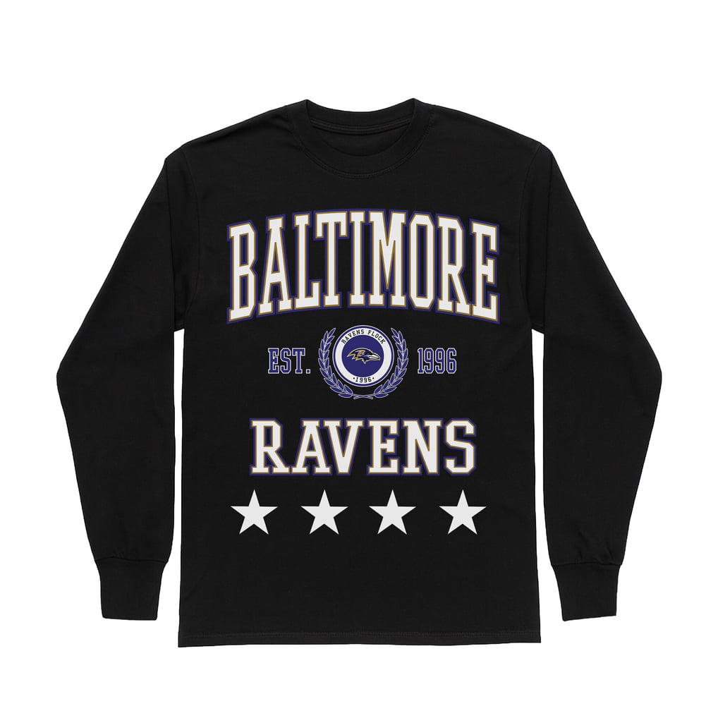Baltimore Ravens Gameday Couture Women's Oversized Everyday Star Long Sleeve T-Shirt - Black