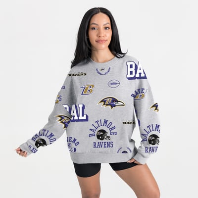 Baltimore Ravens Gameday Couture Women's Always On Repeat Fleece Sweatshirt - Heather Gray