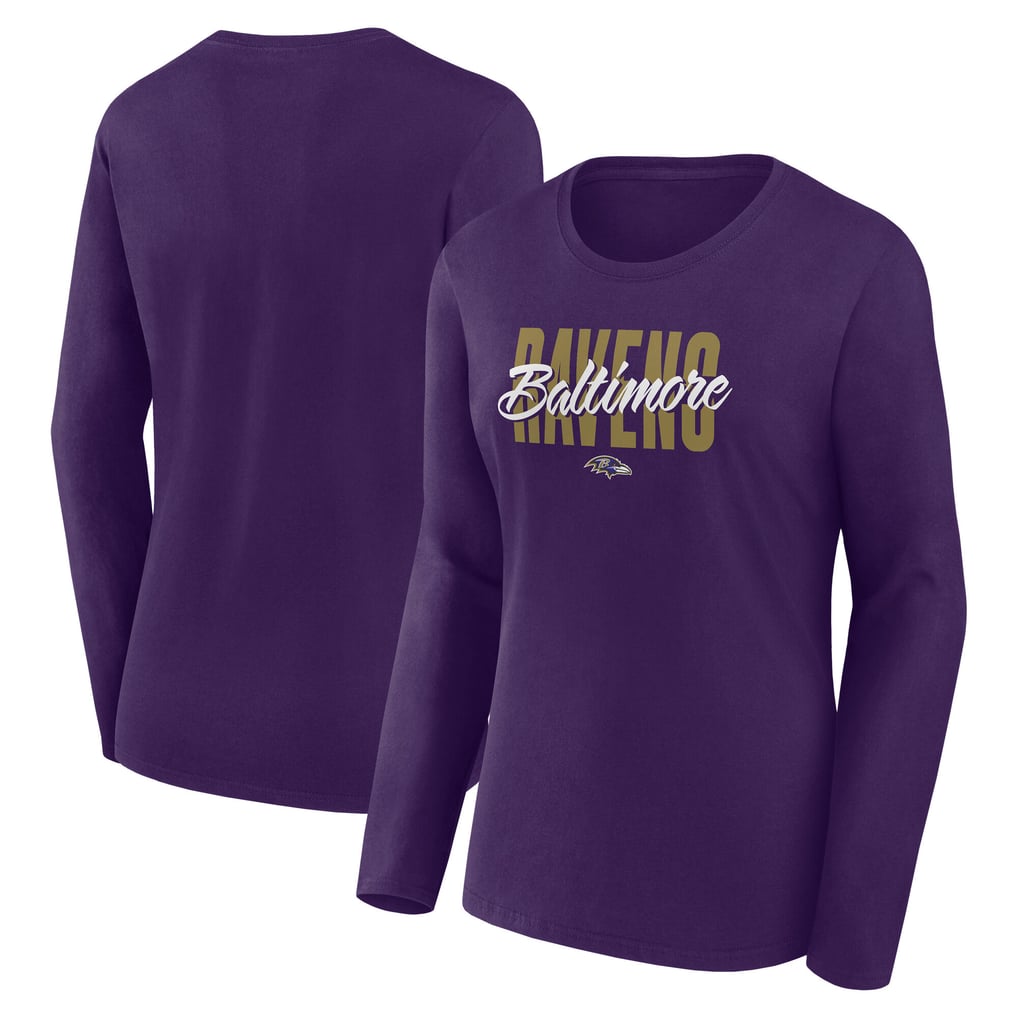 Baltimore Ravens Logo Athletic Women's Grip Long Sleeve T-Shirt - Purple
