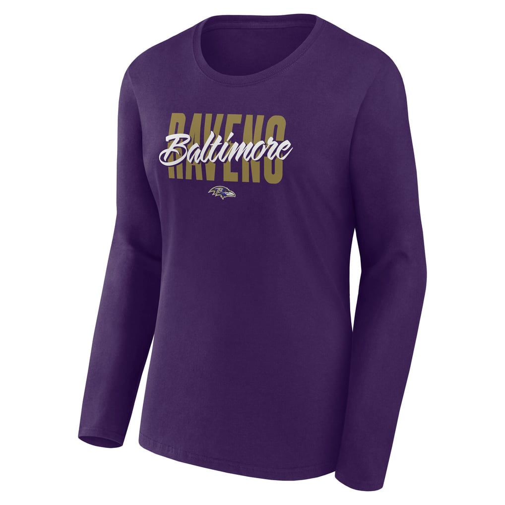 Baltimore Ravens Logo Athletic Women's Grip Long Sleeve T-Shirt - Purple
