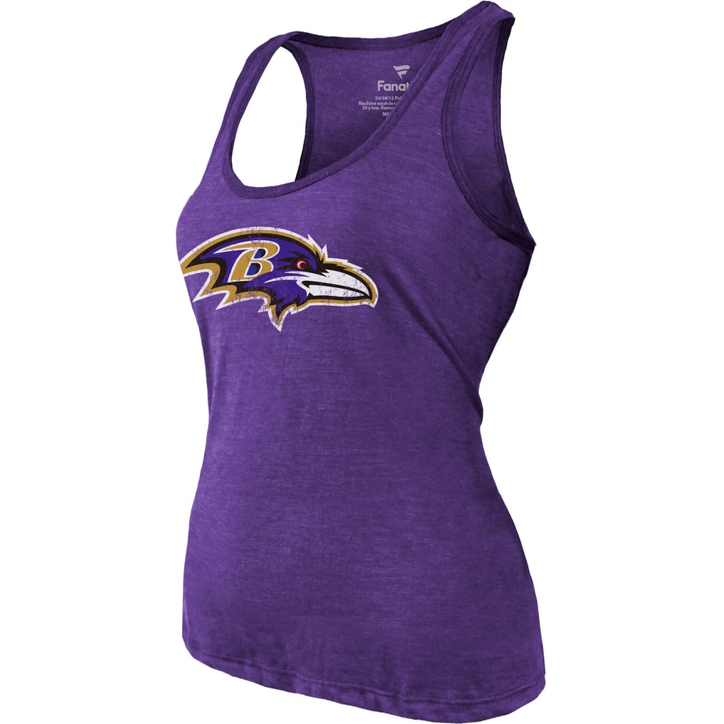 Lamar Jackson Baltimore Ravens Majestic Threads Women's Name & Number Tri-Blend Tank Top - Heathered Purple