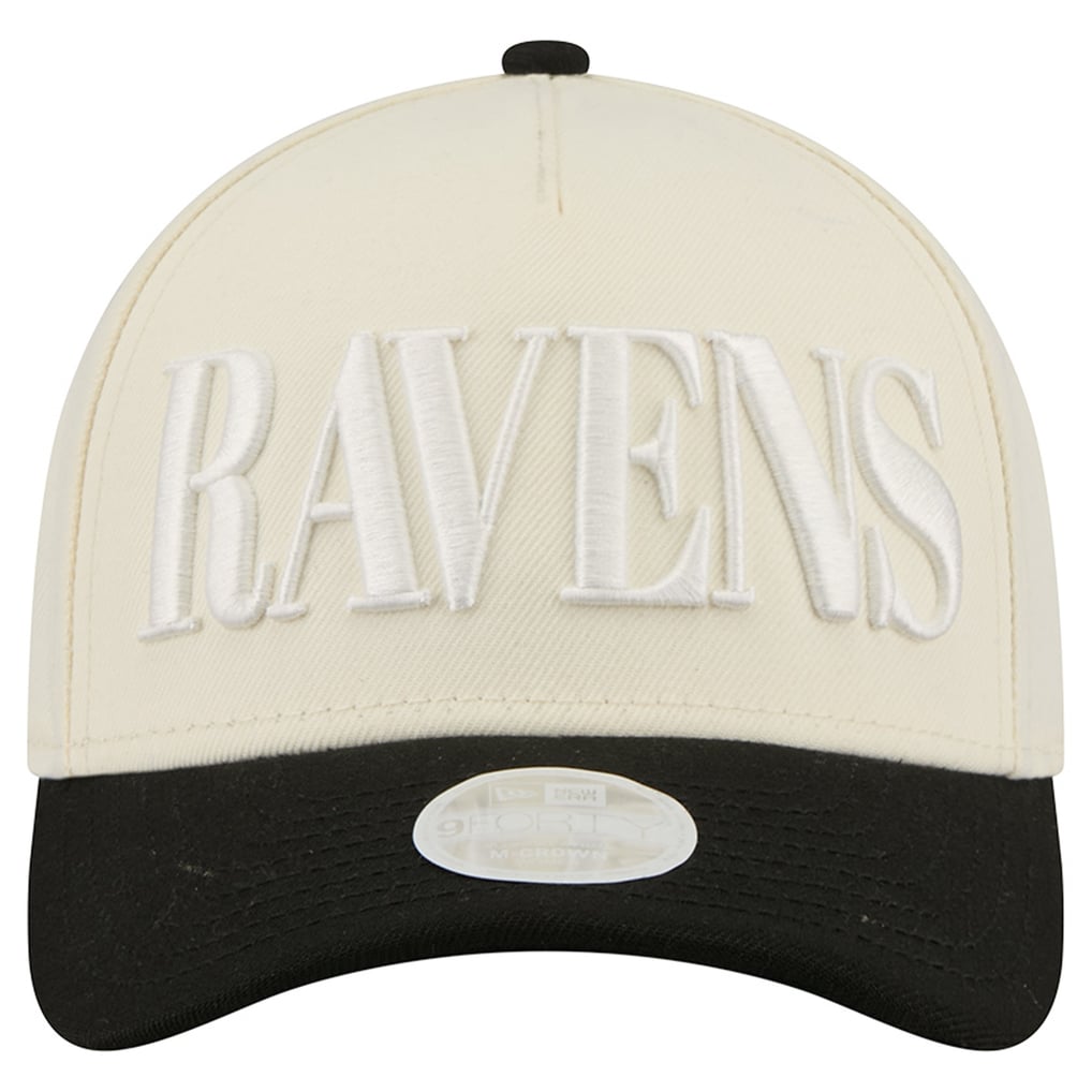 Baltimore Ravens New Era Women's Tonal A-Frame 9FORTY Adjustable Hat - Cream/Black