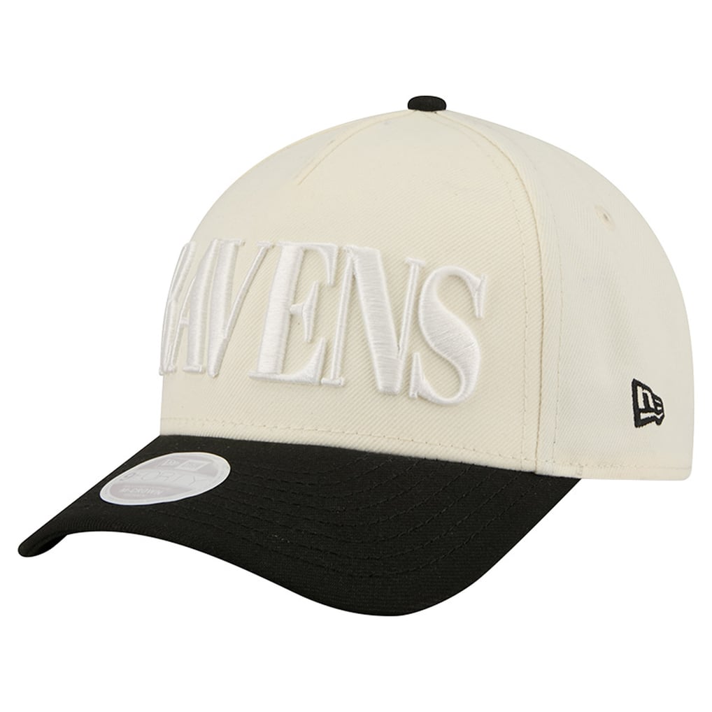 Baltimore Ravens New Era Women's Tonal A-Frame 9FORTY Adjustable Hat - Cream/Black