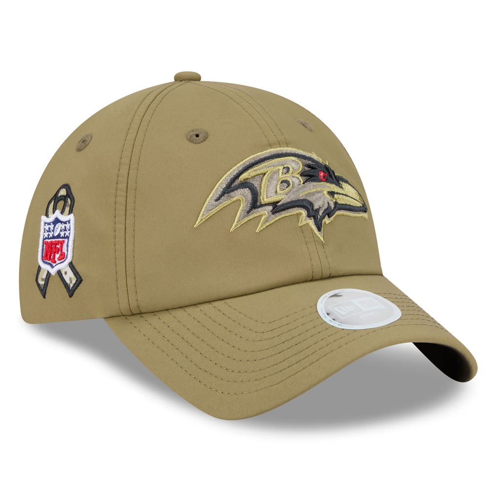  Baltimore Ravens New Era Women's 2025 Salute to Service Pony Tail Adjustable Hat - Green