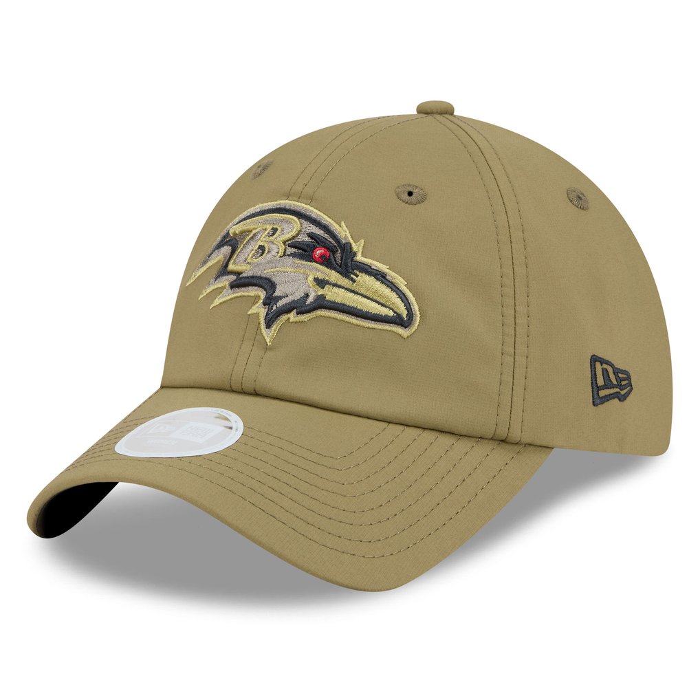  Baltimore Ravens New Era Women's 2025 Salute to Service Pony Tail Adjustable Hat - Green