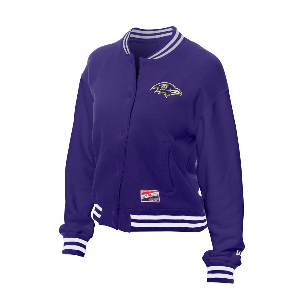  Baltimore Ravens New Era Women's Throwback Fleece Full-Snap Jacket - Purple
